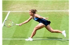 BIRMINGHAM, ENGLAND - JUNE 14: Barbora Zahlavova Strycova of Czech Republic in action against Casey Dellacqua of Australia on day six of the Aegon Classic at Edgbaston Priory Club on June 13, 2014 in Birmingham, England. (Photo by Tom Dulat/Getty Images)